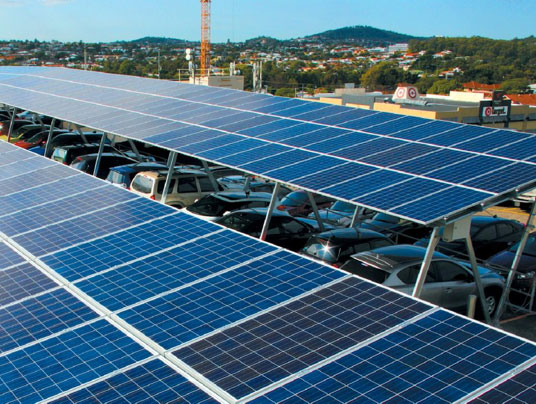 Solar canopy at the Brisbane car park project