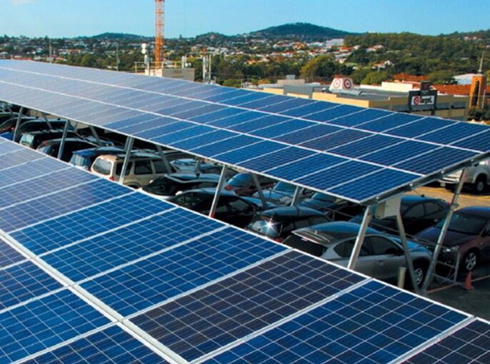 100kW Brisbane solar car park roof detail
